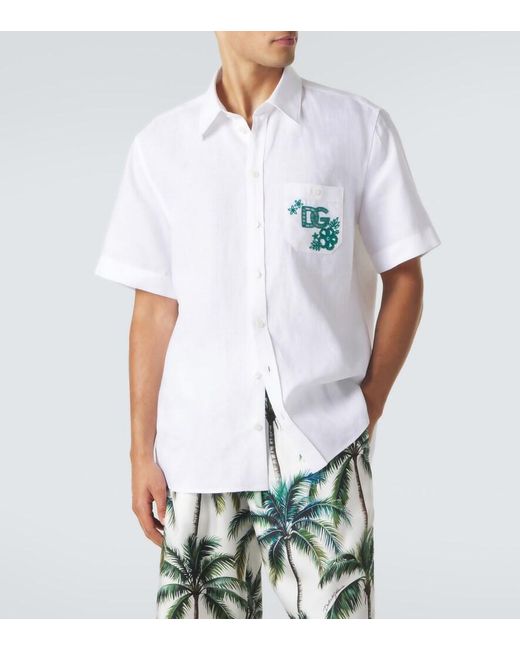 Dolce & Gabbana White Linen Shirt for men