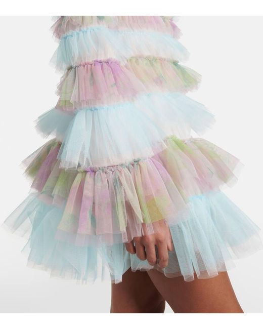 Vestido Corto De Tul A Capas SUSAN FANG de color Blue