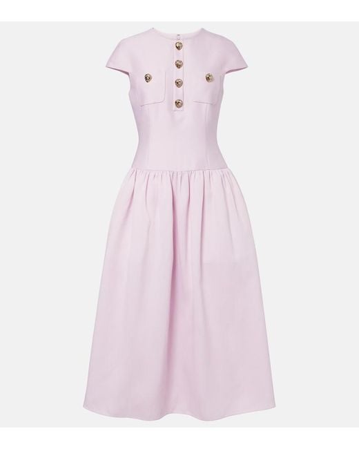 Self-Portrait Pink Taffeta Midi Dress