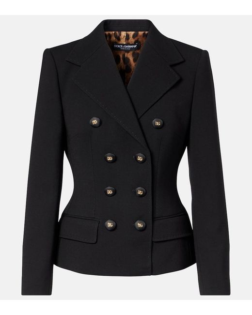 Dolce & Gabbana Black Blazer Dg Aus Schurwolle