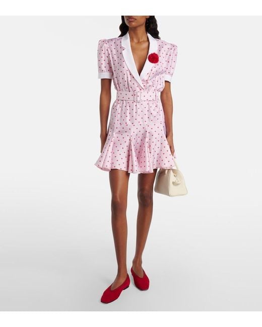 Rodarte Pink Printed Silk Twill Minidress