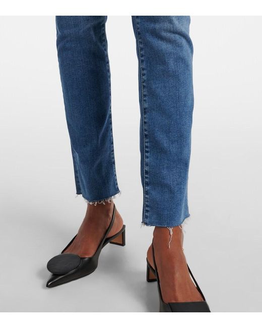 FRAME Blue Le High Straight Slim Jeans