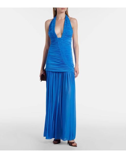 Christopher Esber Blue Orion Gathered Ruched Gown