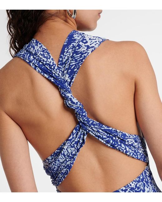 Proenza Schouler Blue Simone Printed Maxi Dress