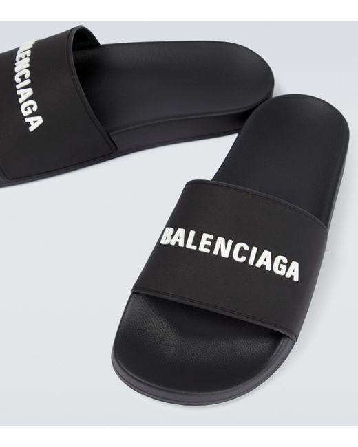 balenciaga pool slides black