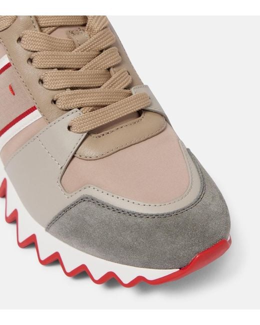 Christian Louboutin Brown Sneakers Nastroshark Mit Veloursleder