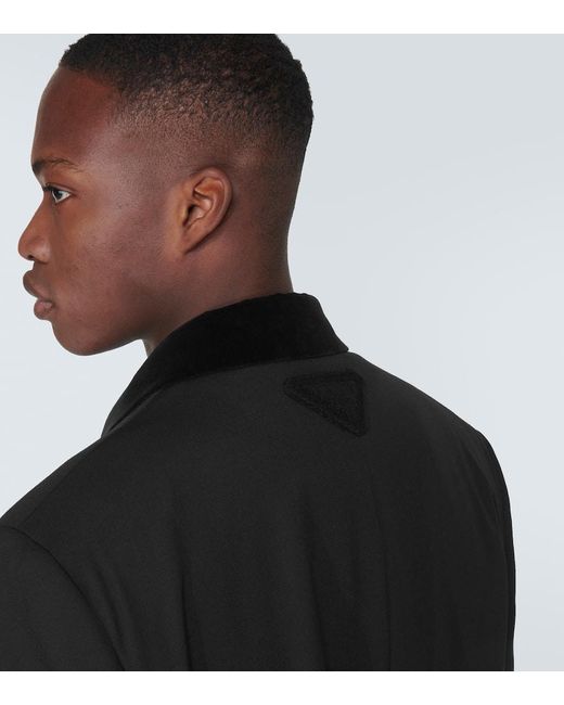 Prada Black Double-Breasted Virgin Wool Suit Jacket for men