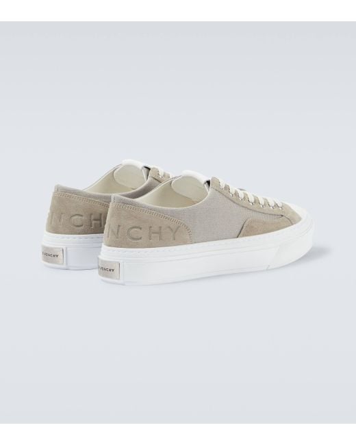 Givenchy White City Suede-trimmed Canvas Sneakers for men