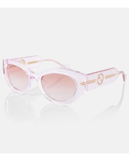 Gafas de sol redondas con Interlocking G Gucci de color Pink
