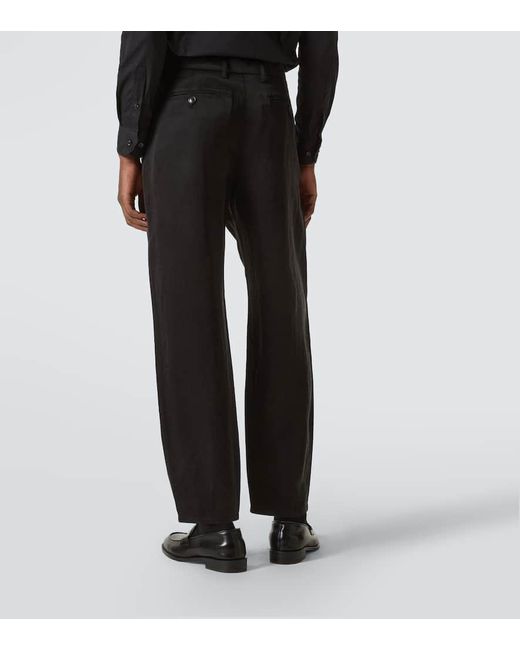 Giorgio Armani Weite Mid-Rise-Hose in Black für Herren