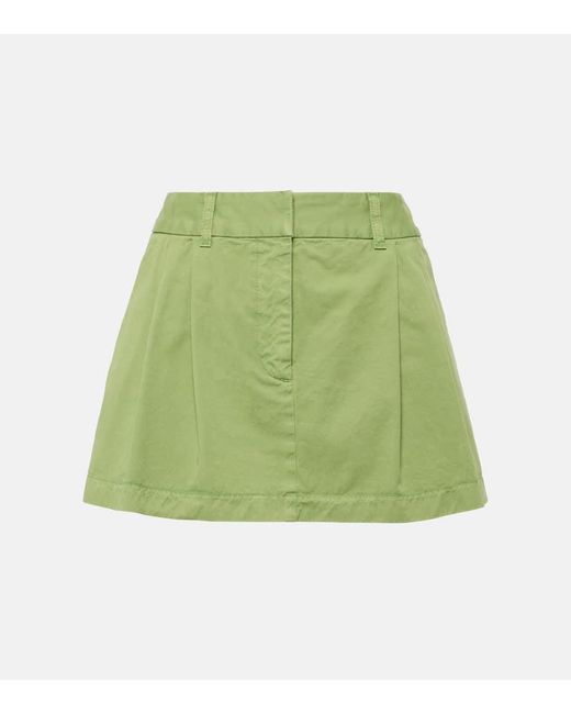 Minifalda de algodon plisada Stella McCartney de color Green