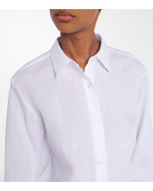 Gabriela Hearst White Reyes Linen Shirt