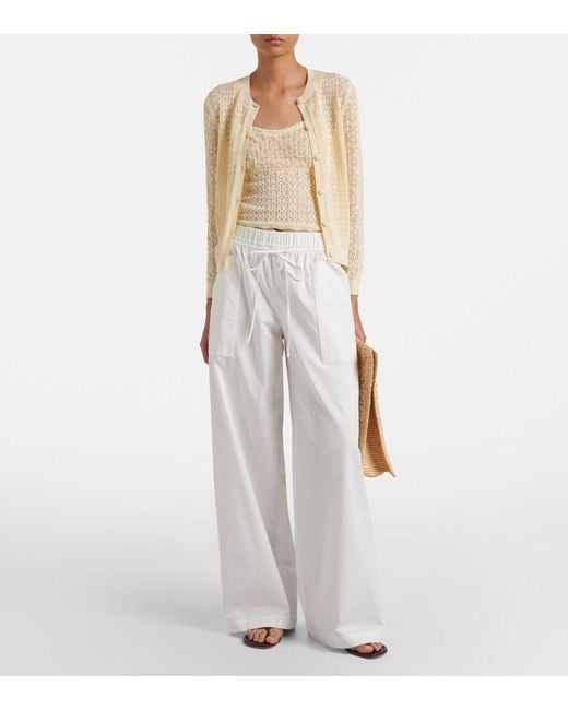 Doen Natural Nadille Pointelle Scalloped Top