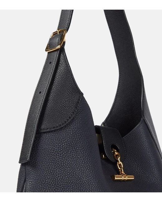 Loro Piana Blue Bobbin Medium Leather Shoulder Bag
