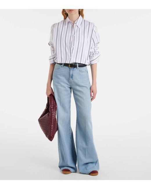 Jeans Lotta A Gamba Larga E Vita Alta di 7 For All Mankind in Blue