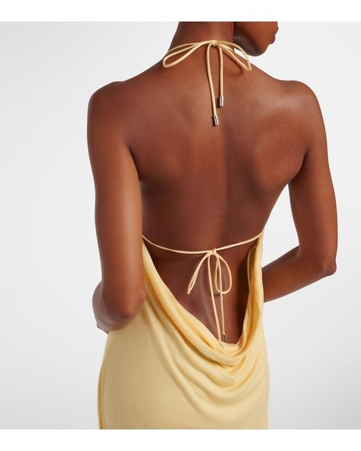 Loewe Metallic Paula's Ibiza Crepe Jersey Maxi Dress