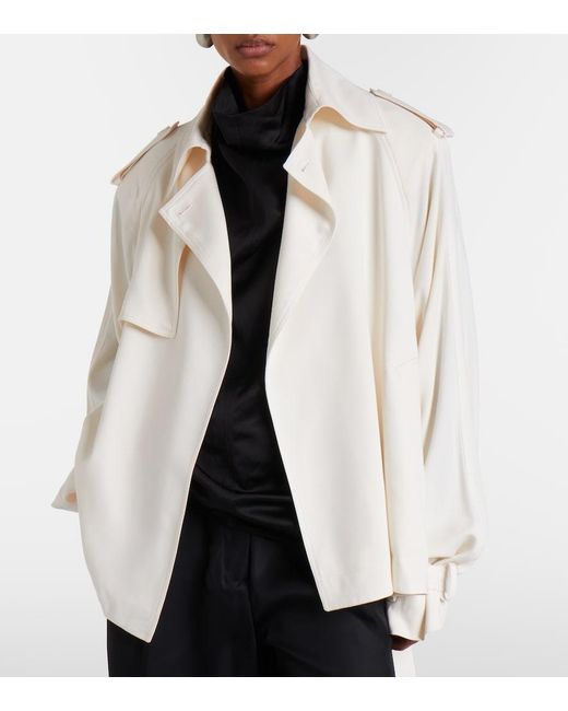 Frankie Shop Natural Elva Cropped Trench Coat