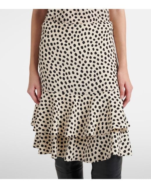 Chloé Black Polka-Dot Tiered Silk Miniskirt
