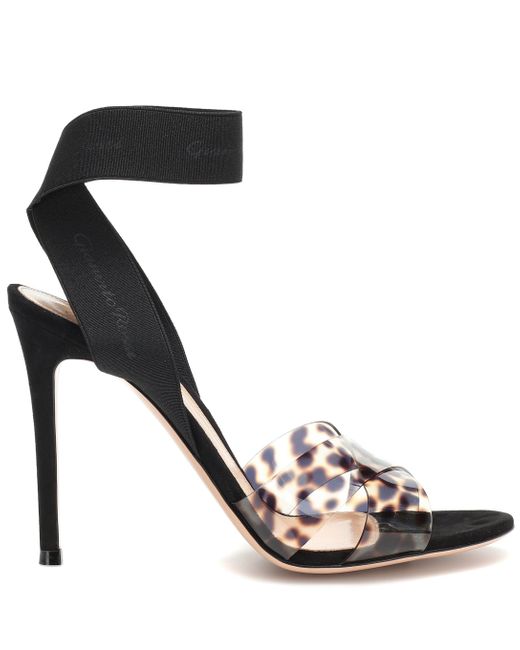 black leopard print sandals