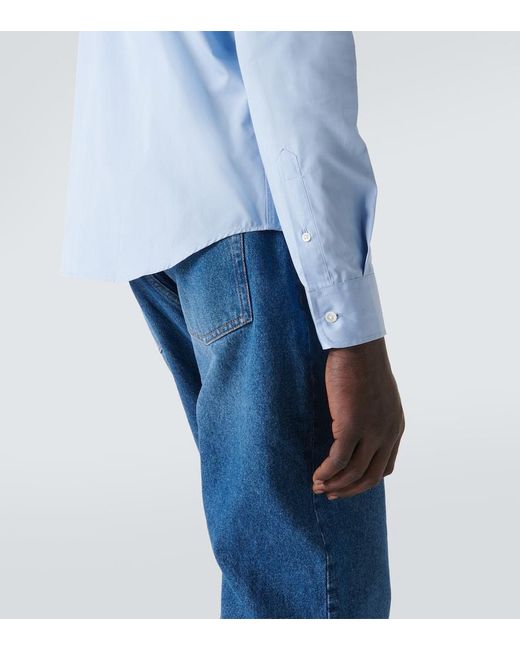 Camisa de popelin de algodon AMI de hombre de color Blue