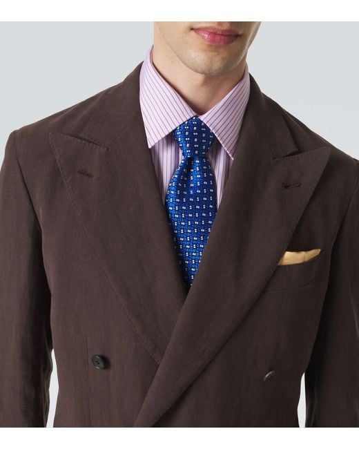 Charvet Blue Silk Jacquard Tie for men