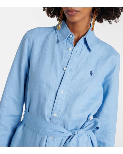 Polo Ralph Lauren Blue Linen Shirt Dress