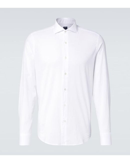 Fedeli White Cotton-Blend Shirt for men