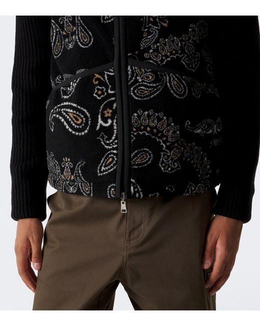 Moncler Black Reversible Paisley Vest for men
