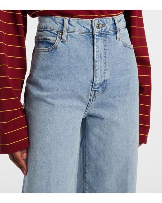 FRAME Blue The Wide High-Rise Wide-Leg Jeans