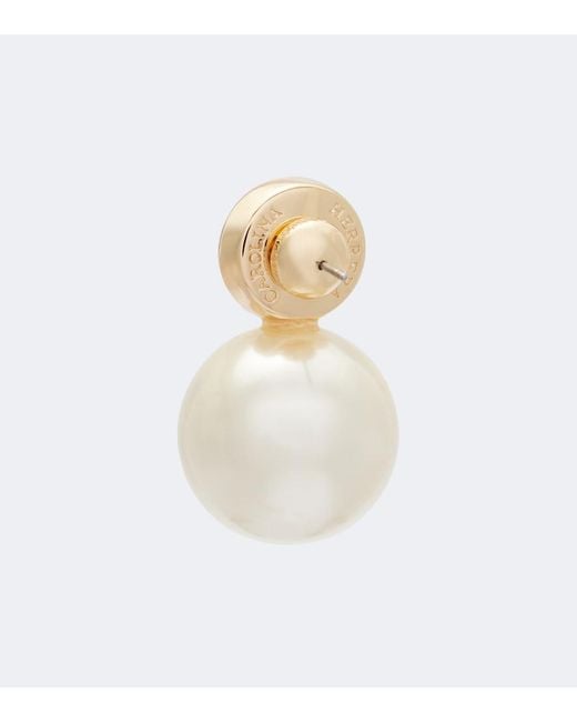 Carolina Herrera White Crystal-Embellished Earrings