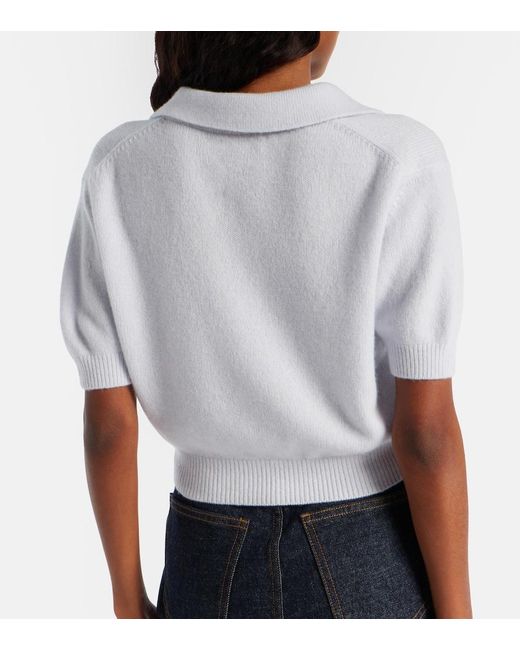 Khaite White Leni Wool And Cashmere Top