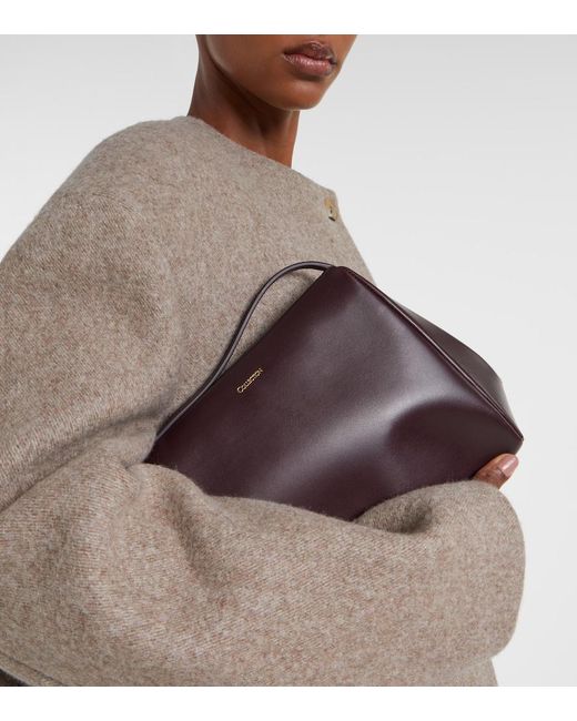 Calvin Klein Purple Tina Medium Leather Shoulder Bag
