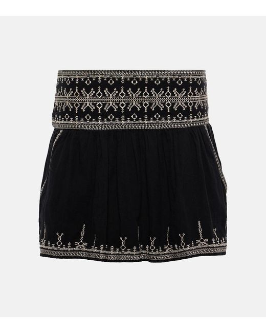 Isabel Marant Black Cotton Picadilia Mini Skirt