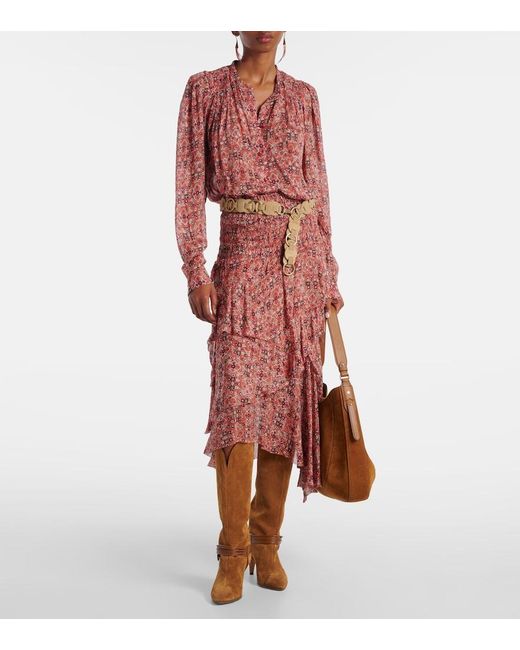 Isabel Marant Pink Neolin Printed Crepe Blouse