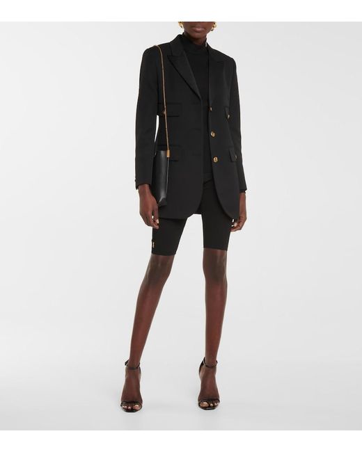 Saint Laurent Black Monogram Silk Mockneck Top