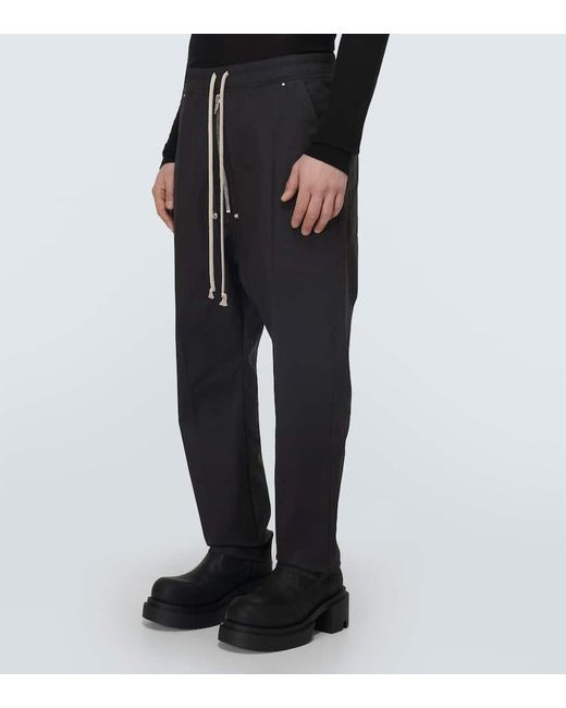 Pantalones Bela de popelin de mezcla de algodon Rick Owens de hombre de color Black