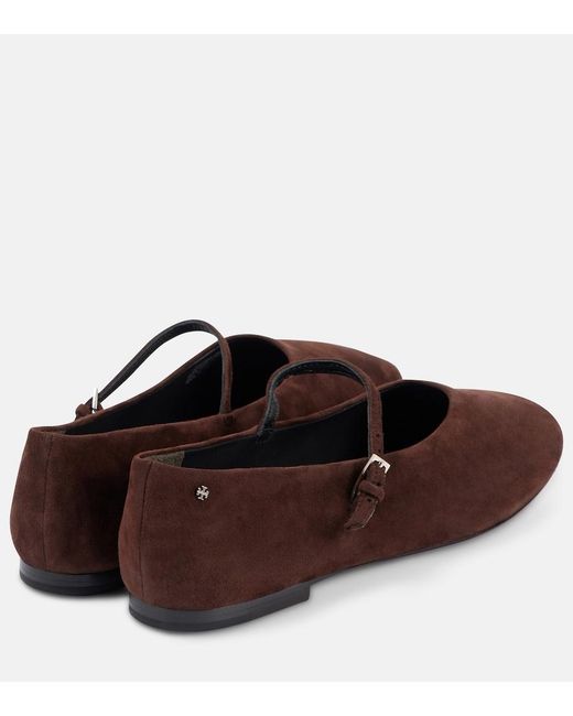 Tory Burch Brown Suede Mary Jane Flats
