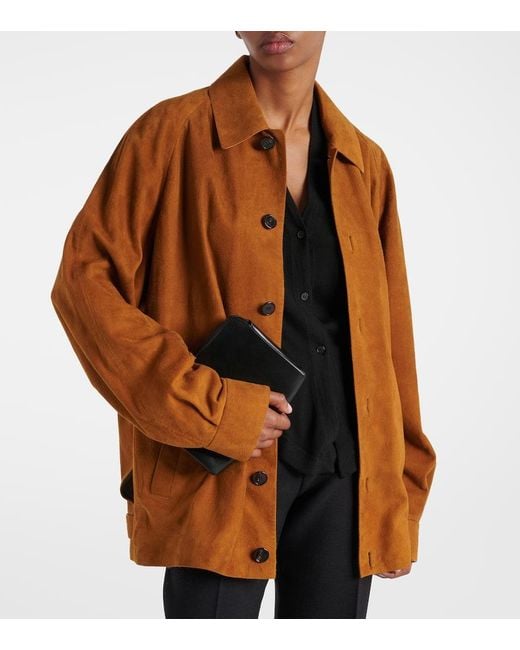 The Row Brown Sedor Suede Jacket