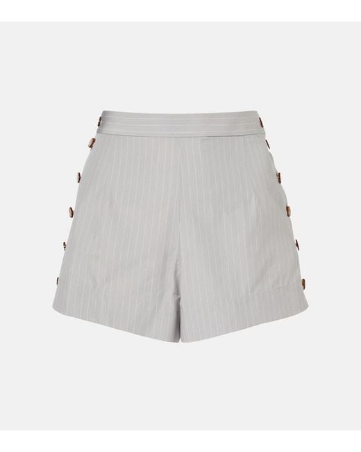 Vivienne Westwood Gray Elle Pinstripe Cotton Shorts