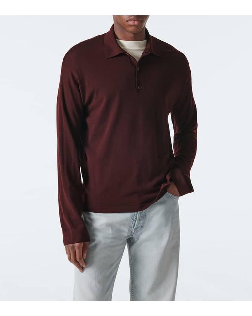 The Row Purple Miso Wool Polo Sweater for men