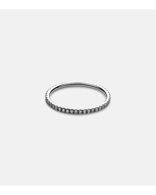 Ileana Makri Metallic Thread Band 18Kt Ring With Diamonds