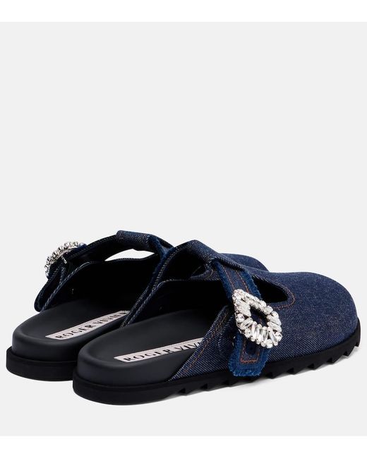 Mules Slidy Viv' di Roger Vivier in Blue