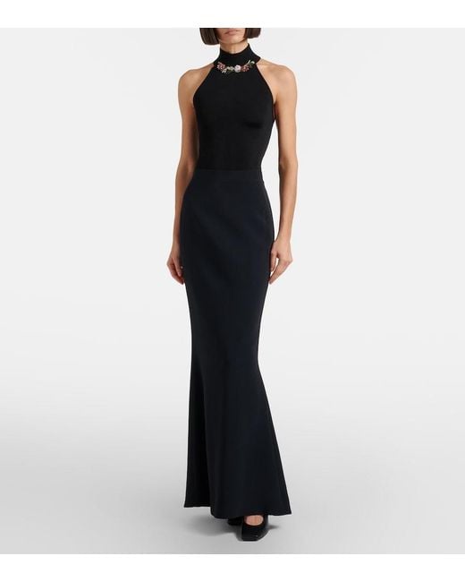 Givenchy Black Embellished Halterneck Top