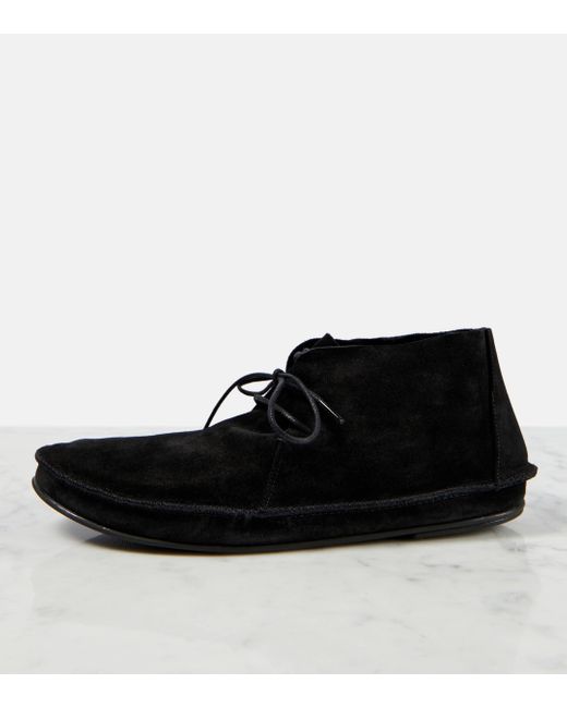 The Row Black Tyler Suede Ankle Boots