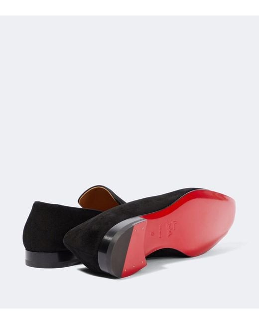 Christian Louboutin Black Dandelion Flat Veau Velour Loafers for men