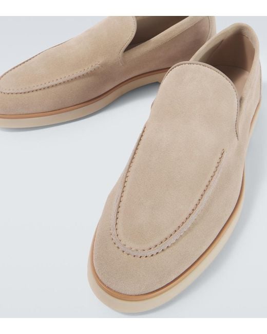 Magnanni Shoes White Calpe Suede Loafers for men