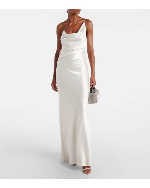 The Sei White One-Shoulder Silk Satin Gown