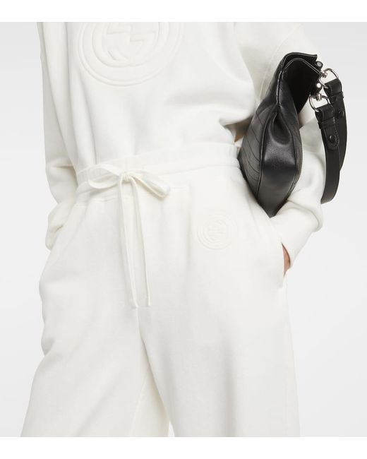 Pantalones de algodon con GG Gucci de color White