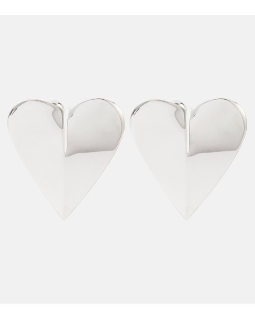 Alaïa White Le Coeur Earrings