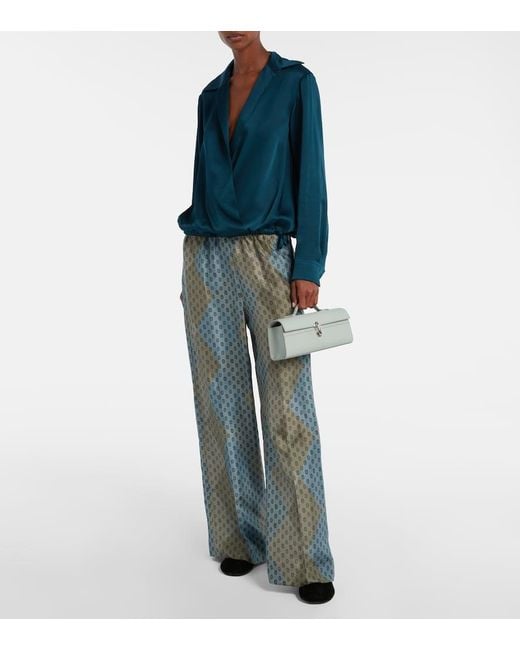 SAVETTE Green Tote Bag Slim Symmetry Aus Leder